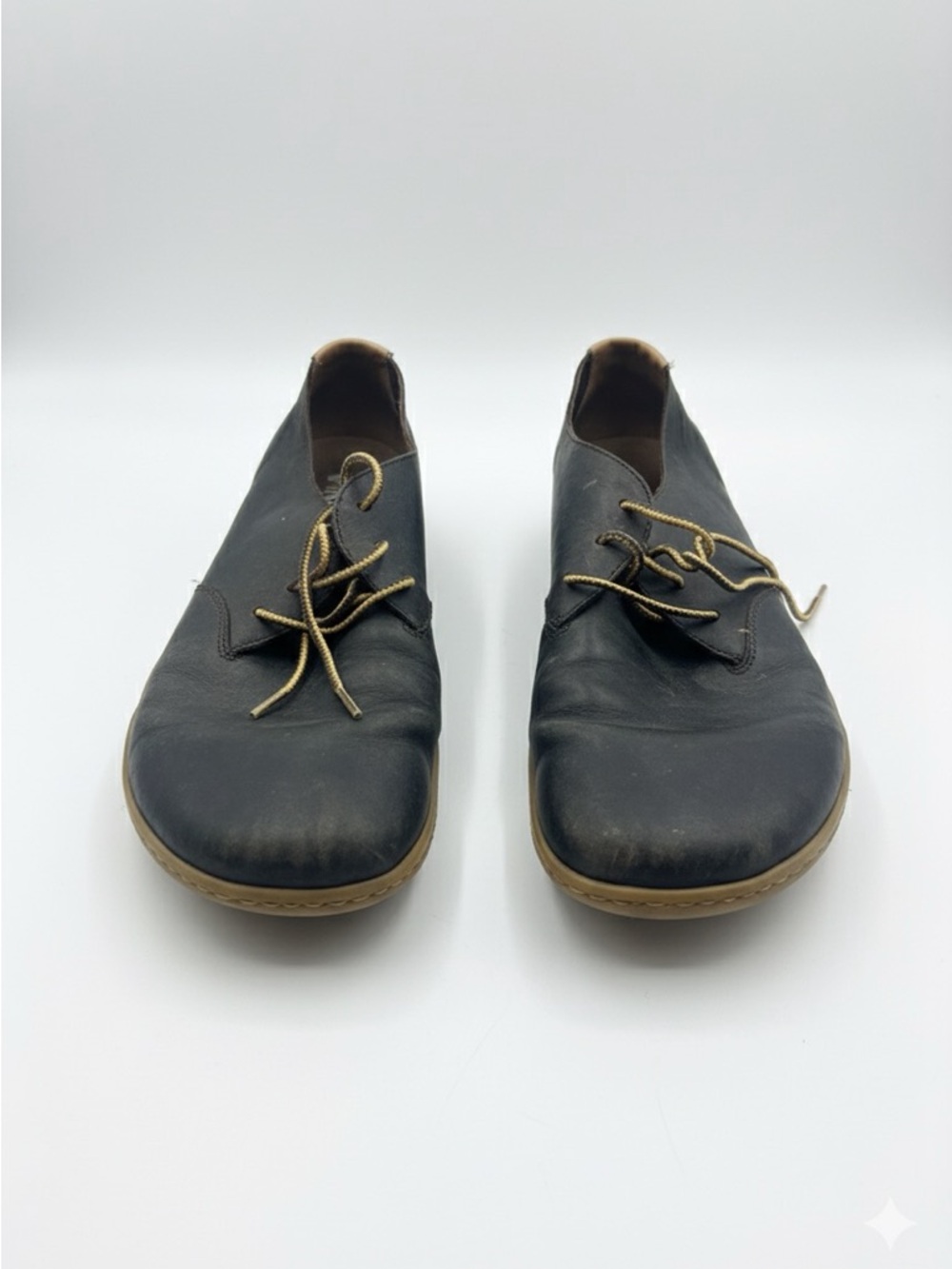 Vivo Barefoot Black Leather Chukka Boots with Tan Laces